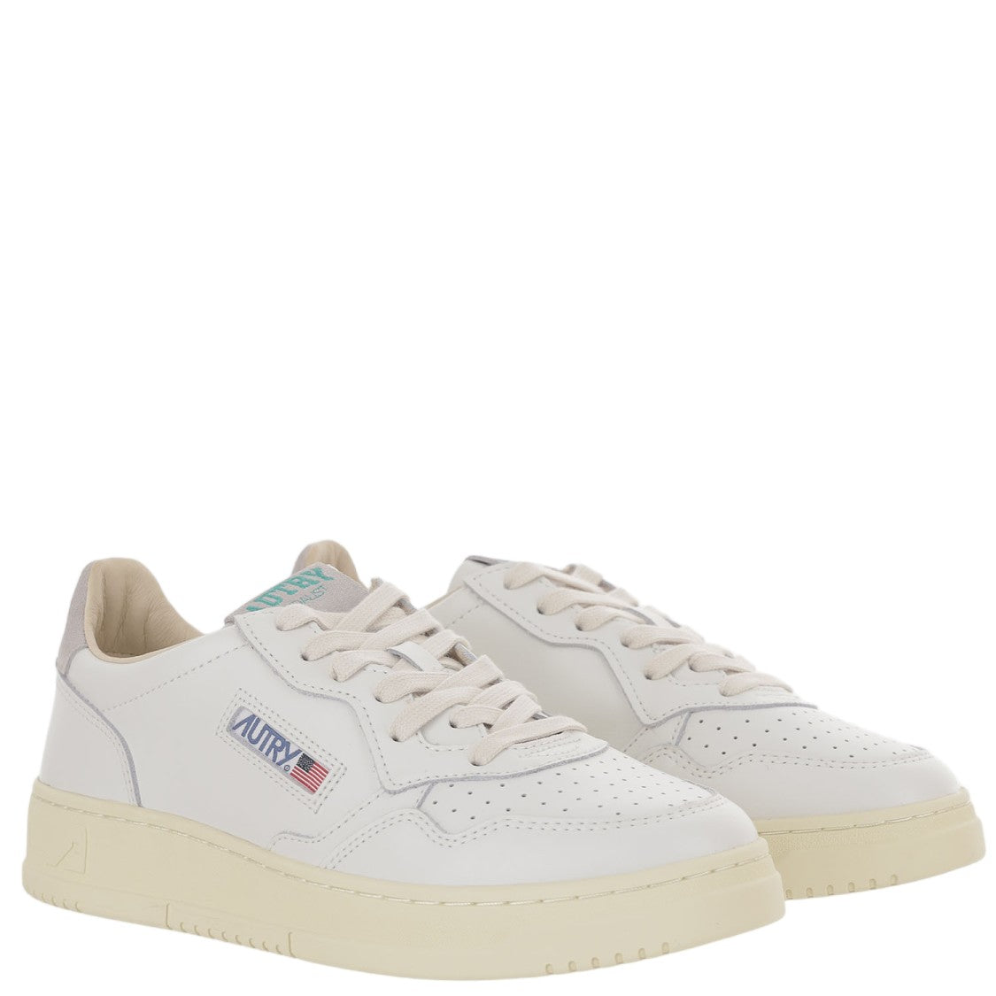 Autry White Suede Heel Leather Sneakers