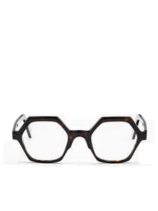 Moli@Limo Hexagonal Brown Optical Frames With Subtle Tortoiseshell Patterns