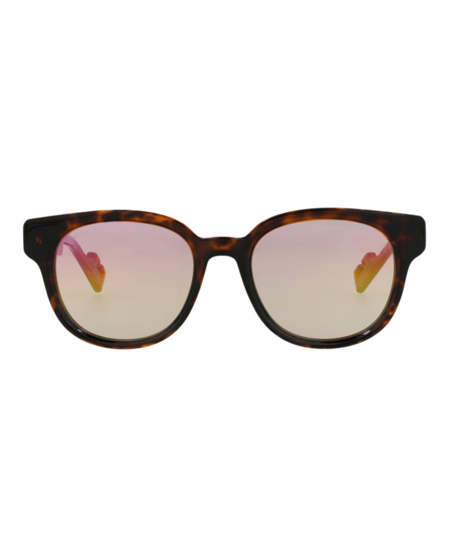 Gucci Round-Frame Tortoiseshell Sunglasses With Gradient Lenses