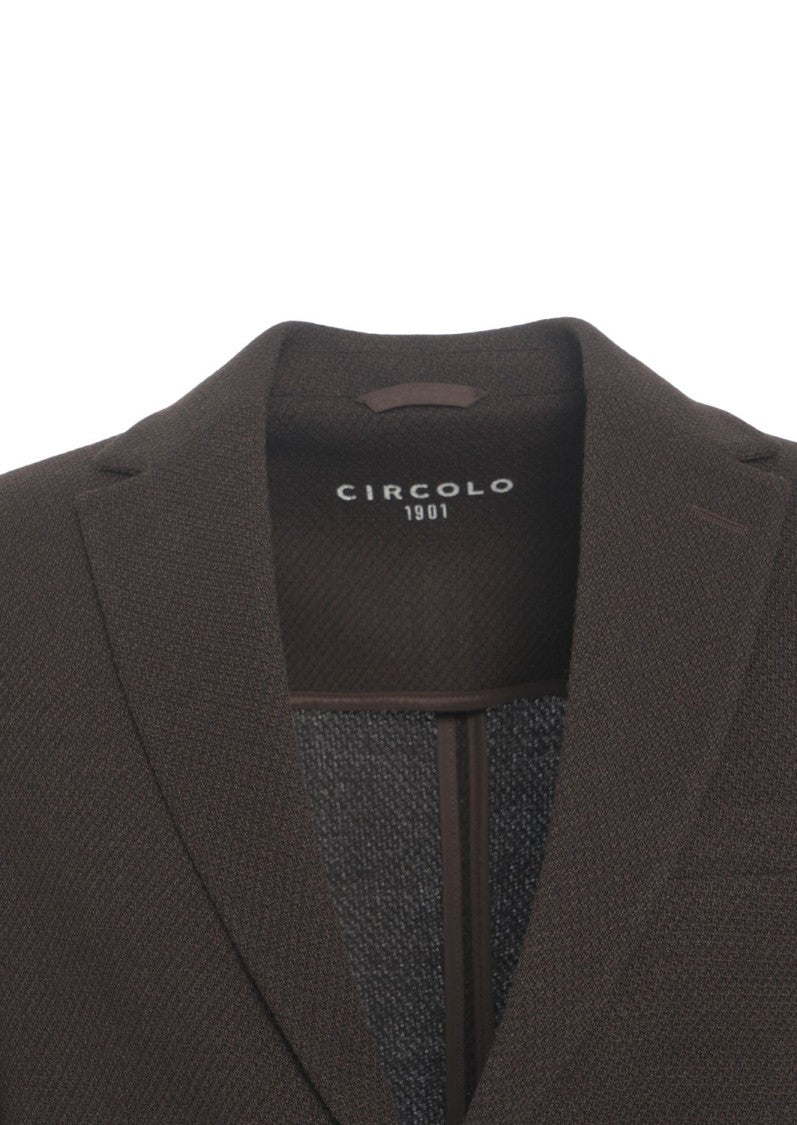 Circolo 1901 Single-Breasted Blazer With High-Quality Knit Texture
