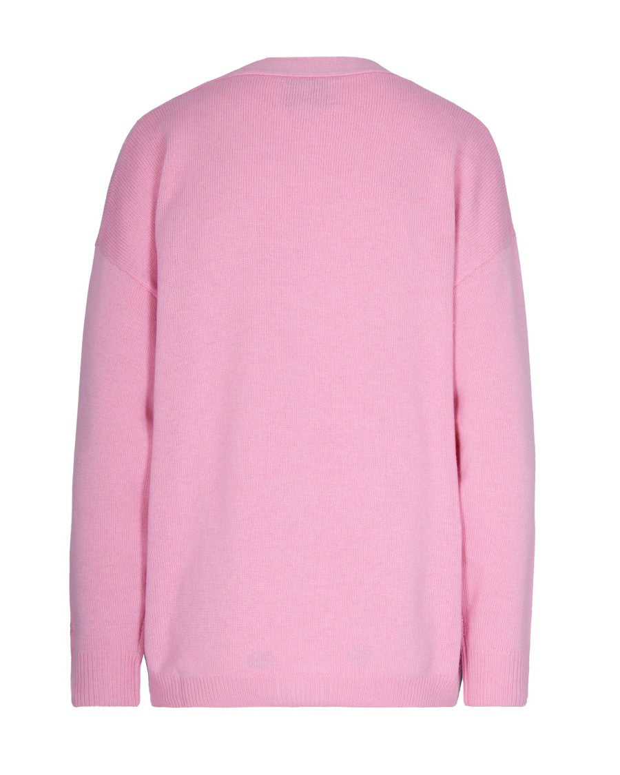 Mc2 Saint Barth Donegal Snoopy Jacquard Cardigan In Cashmere Blend