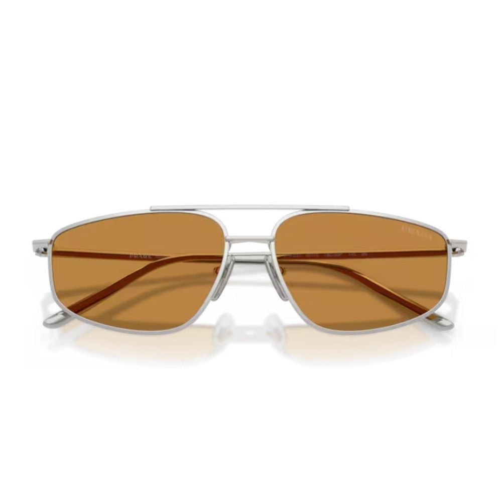 Prada Pr C51s Ultra-Slim Rectangular Metal Sunglasses
