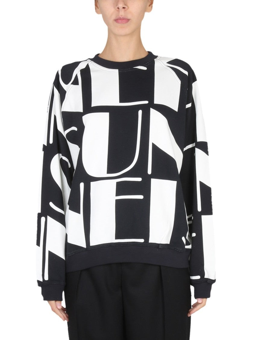 Sunnei Oversized Graphic Print Crewneck Sweatshirt