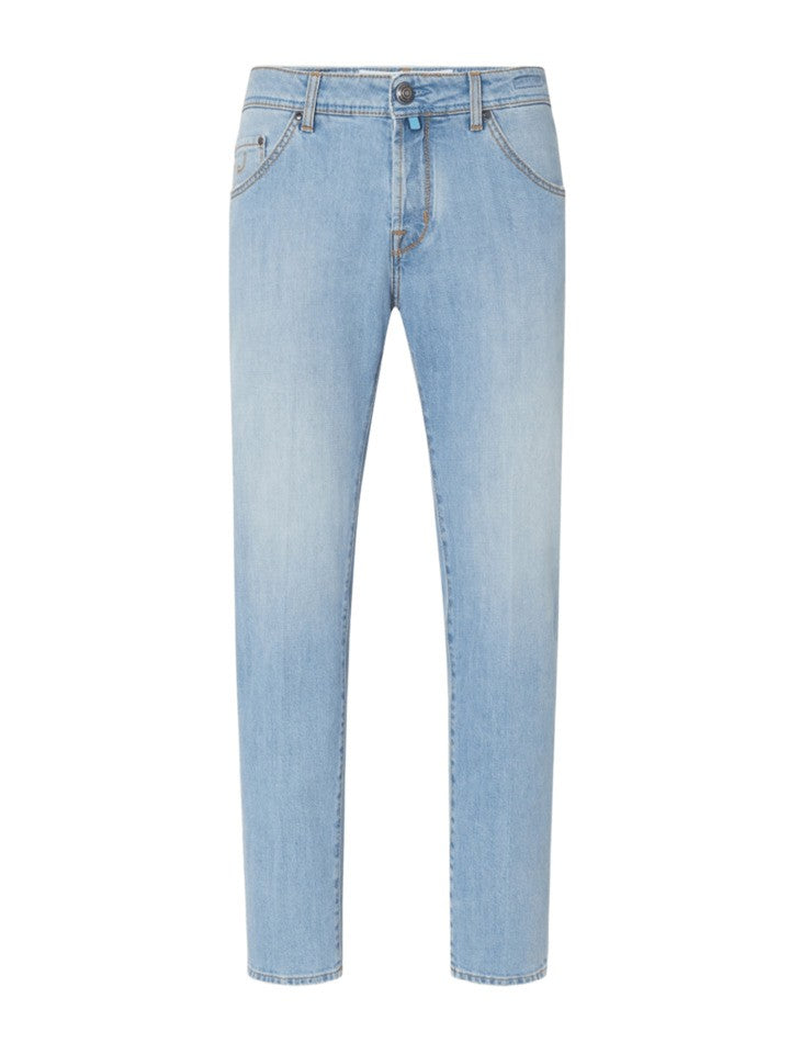Jacob Cohen Light Blue Denim Jeans With Vintage Nubuck Patch