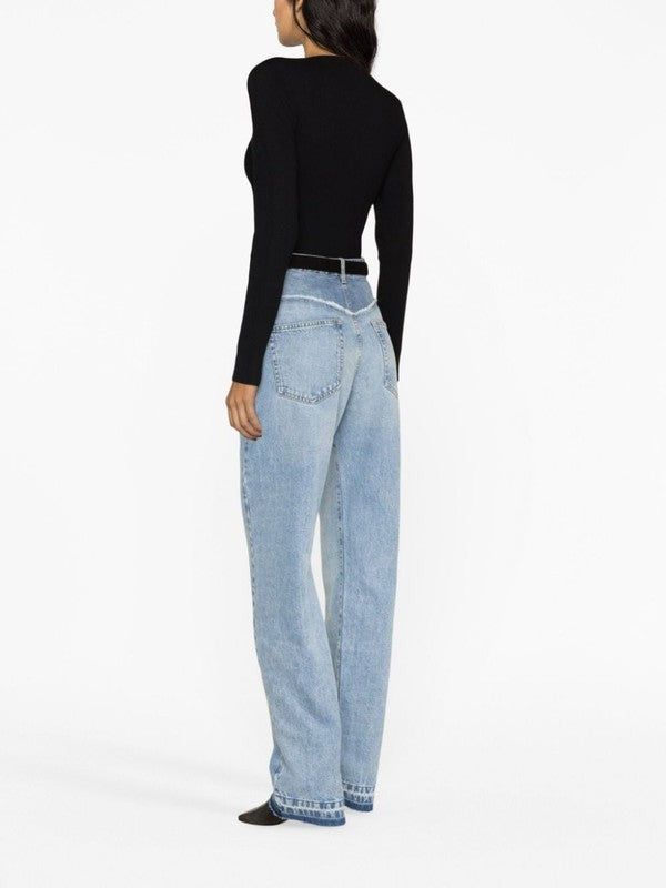 Isabel Marant Light Blue Noemie Straight-Leg Denim Jeans