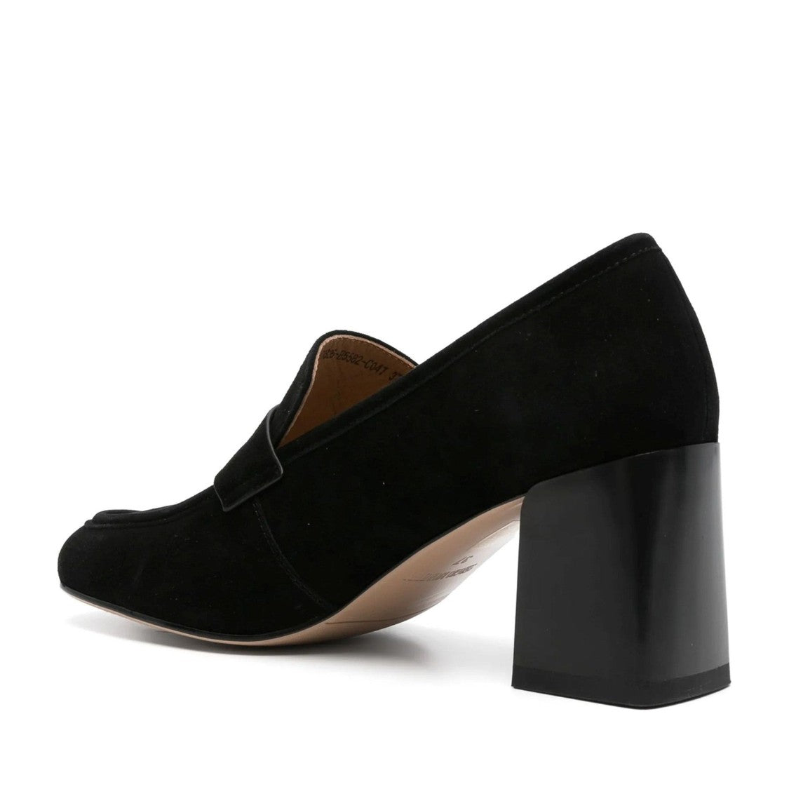 Sergio Moretti Black Mid-Height Block Heel Suede Classic Pumps
