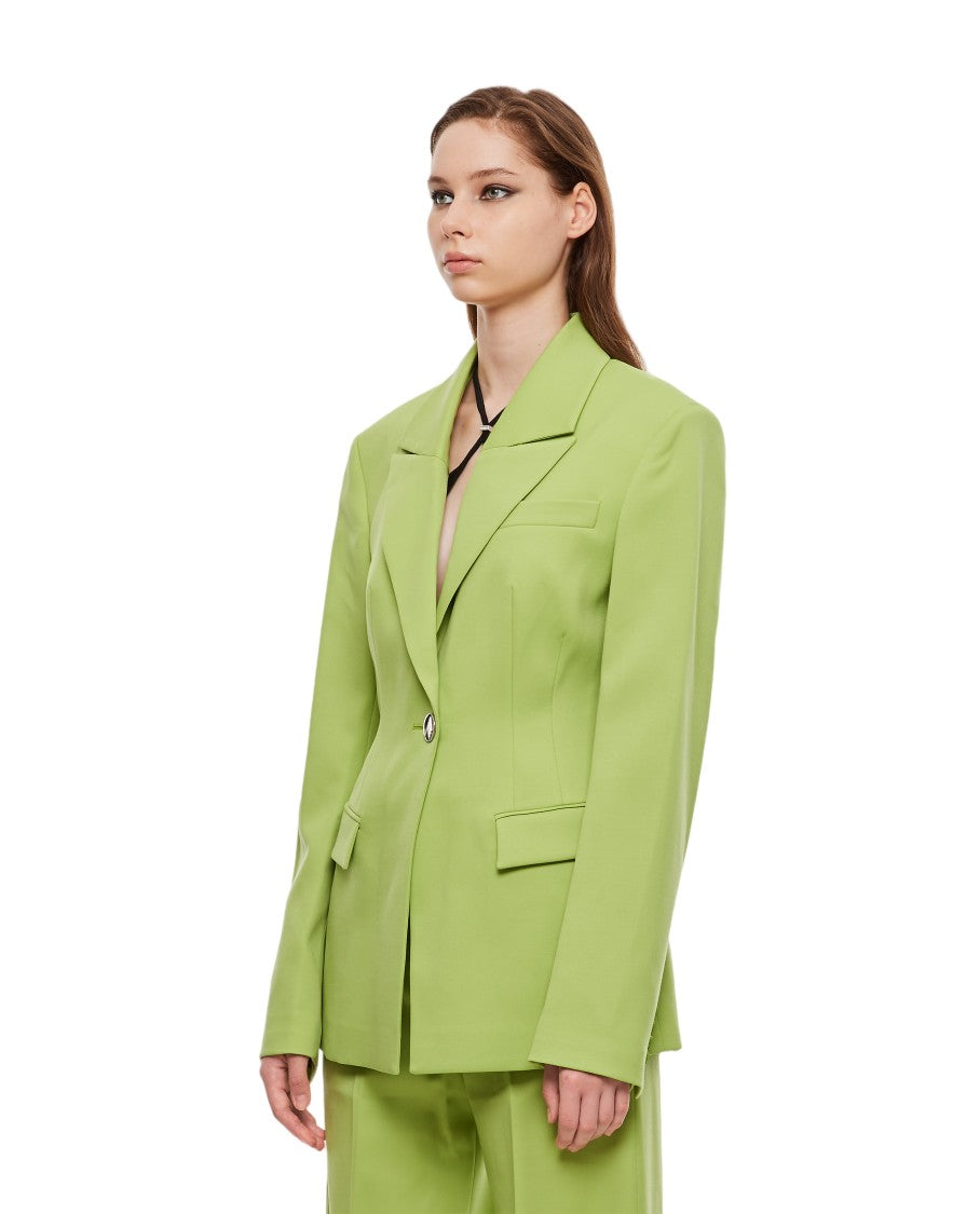 The Attico Gabardine Blue Blazer