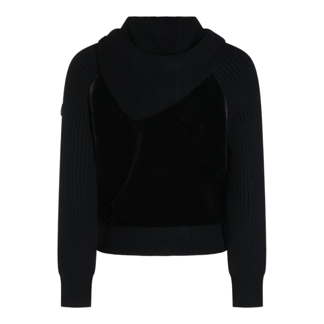 Moose Knuckles Plush Velvet Ribbed Knit Hooded Jacket