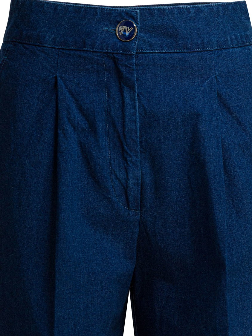 Valentino Wide-Leg Jeans With Pleats