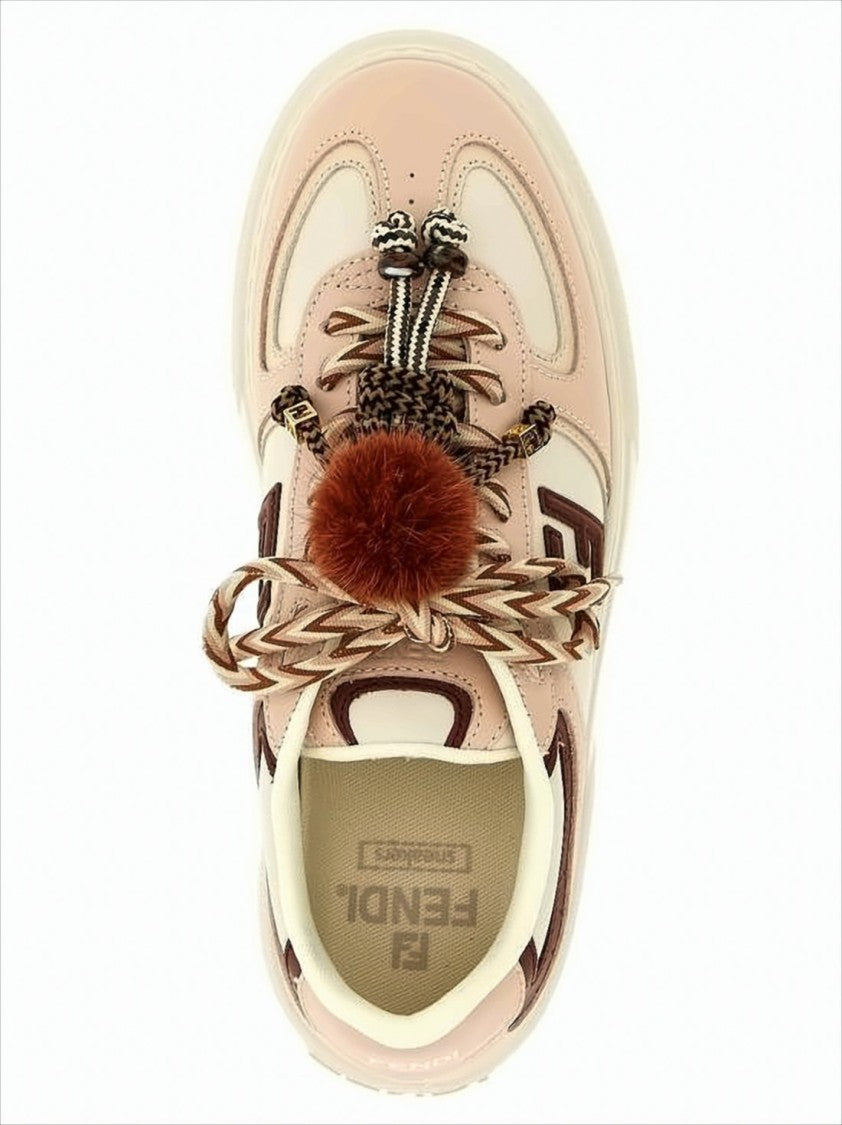 Fendi Chunky White Sole Sneakers With Braided Laces