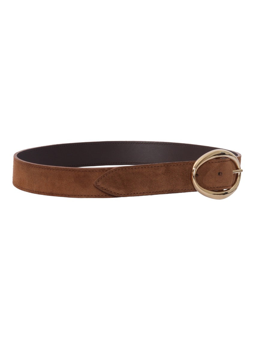 Claudio Orciani Suede Calf Gold Buckle Belt