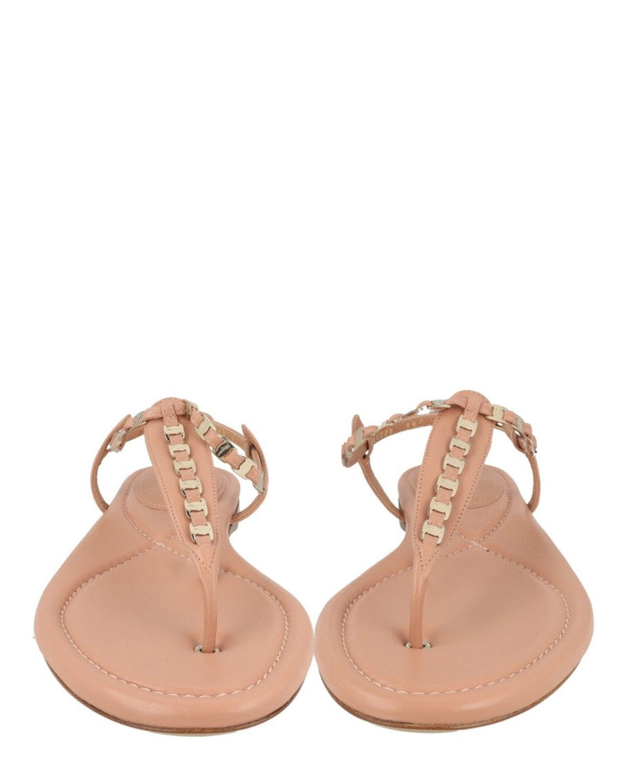 Ferragamo Tahiti Chain T-Strap Sandals