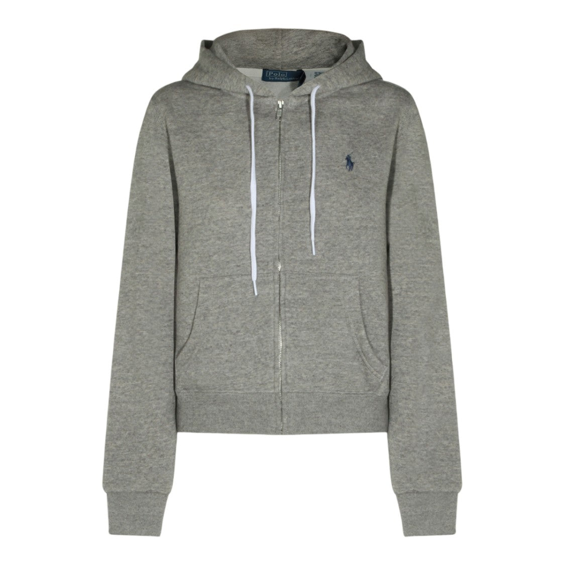 Polo Ralph Lauren Zip-Up Hoodie Sweater With Embroidered Logo And Front Pockets