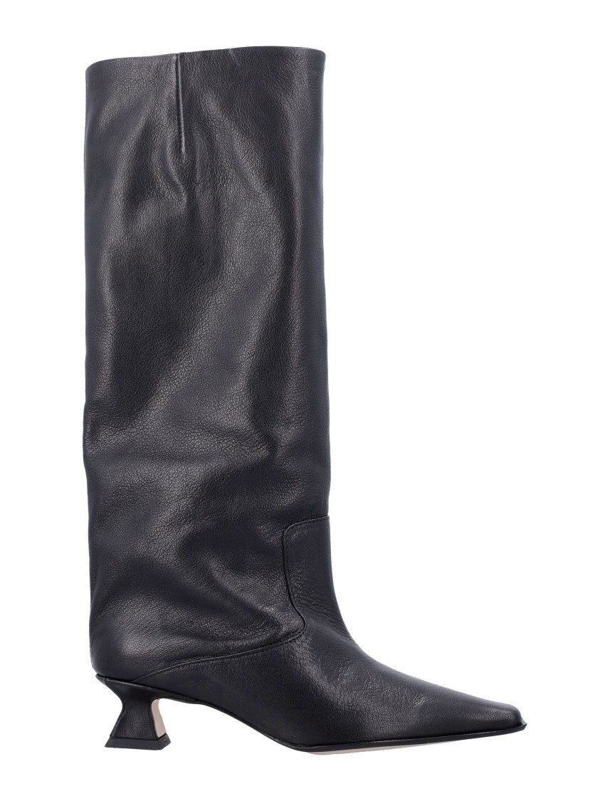 Miista Effie Black Leather Knee Boot