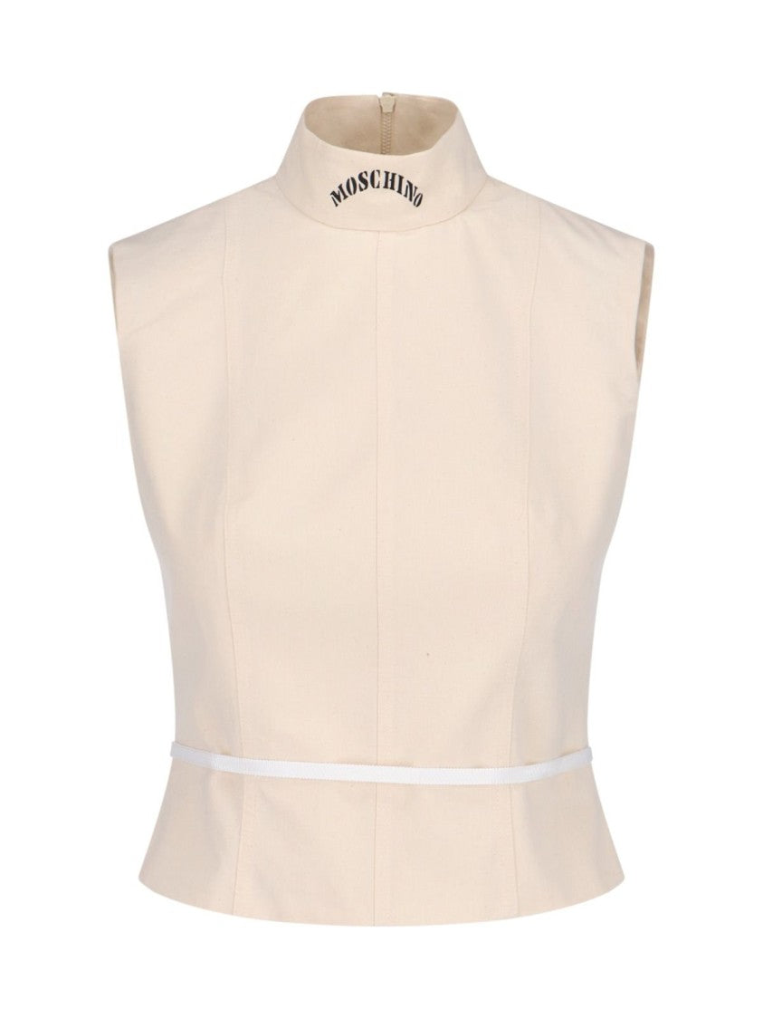 Moschino Cotton Gabardine Top – Cream