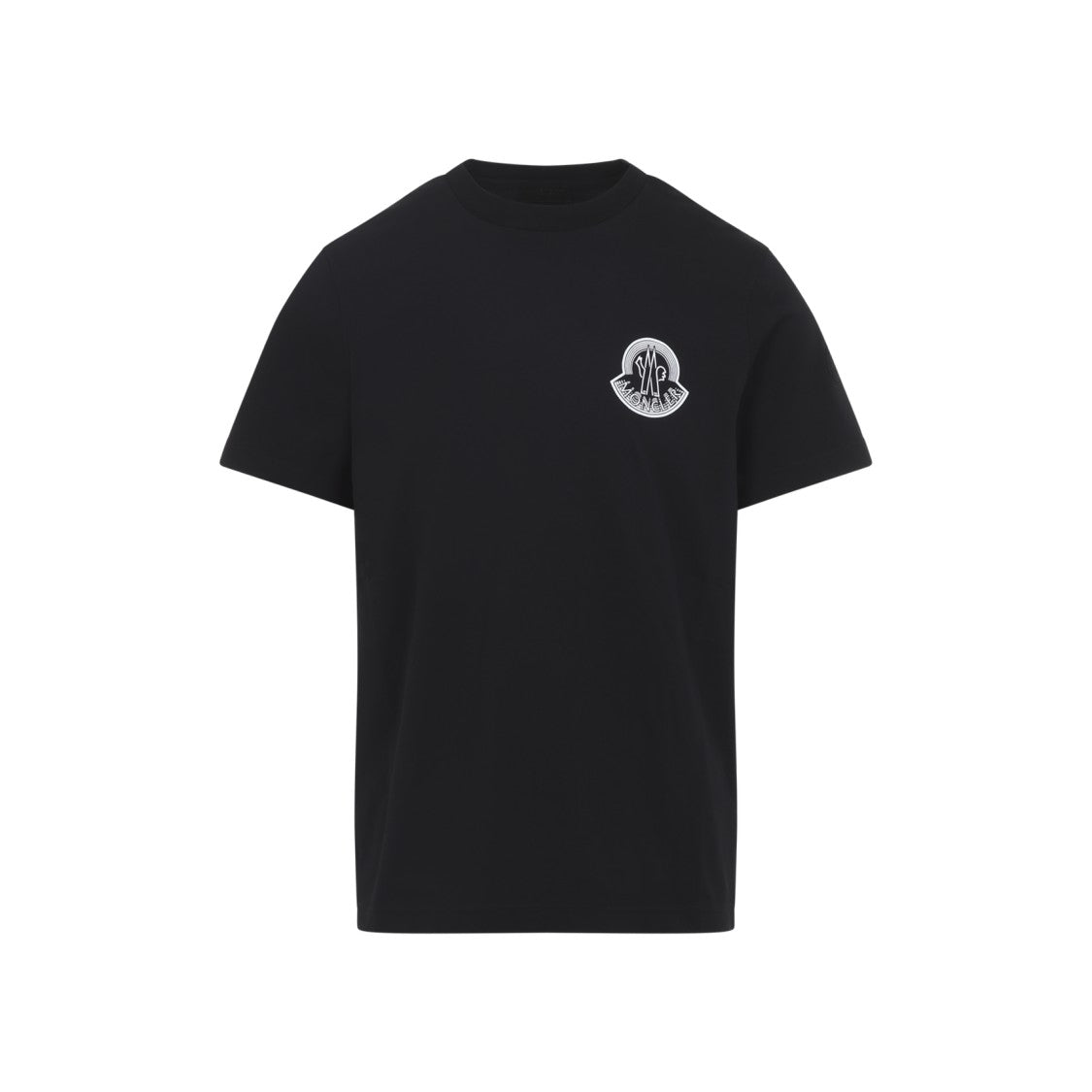 Moncler Classic Black Cotton Jersey T-Shirt With Logo Accents