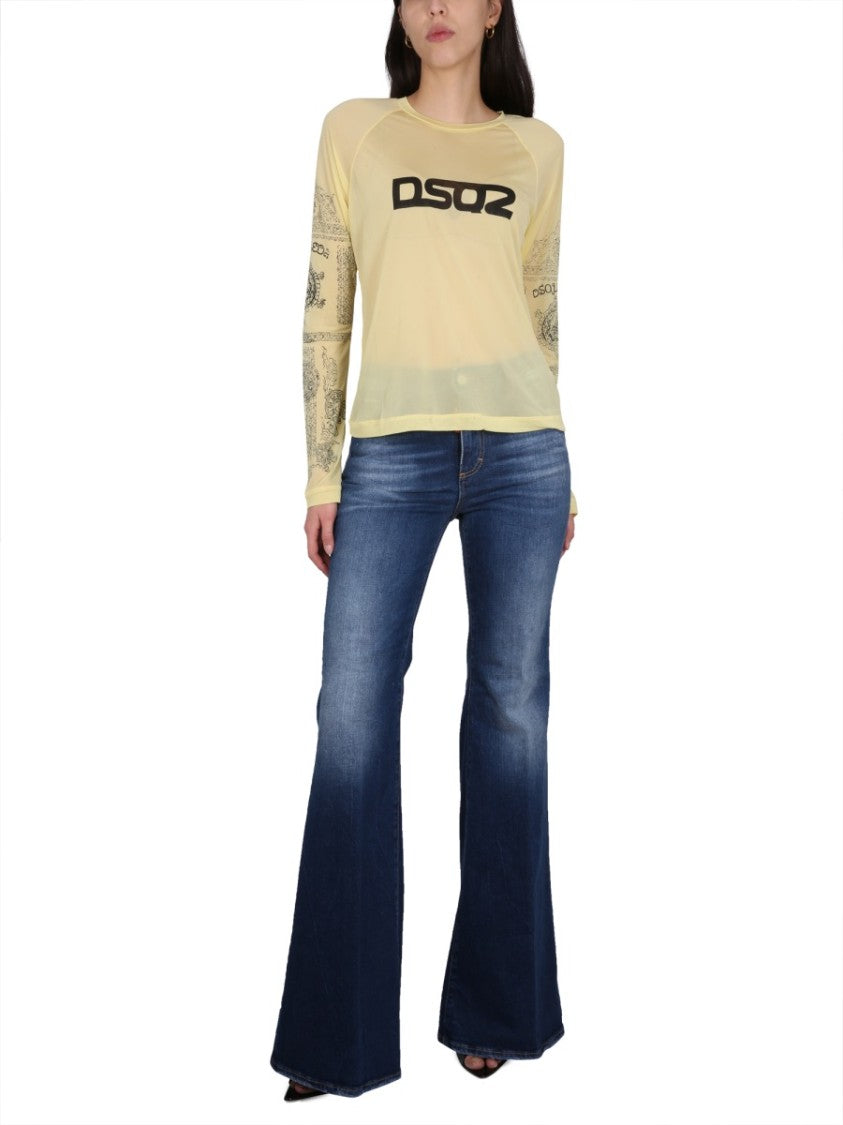 Dsquared2 Semi-Sheer Long-Sleeved T-Shirt