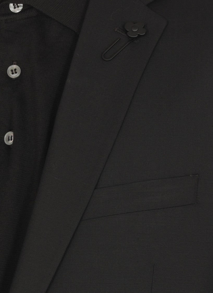 Lardini Black Wool Suit