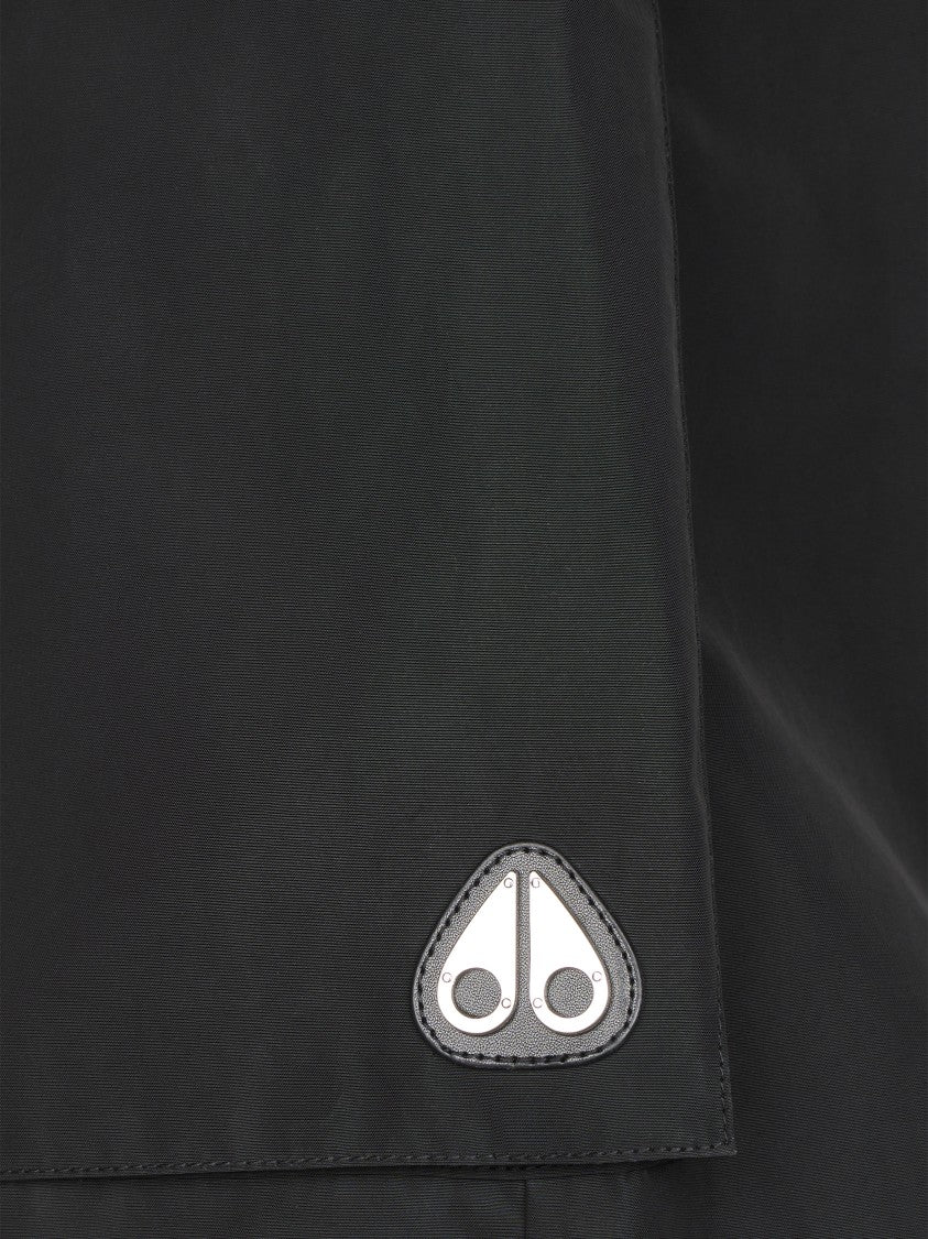 Moose Knuckles Mid-Thigh Black Shorts With Flap Pockets