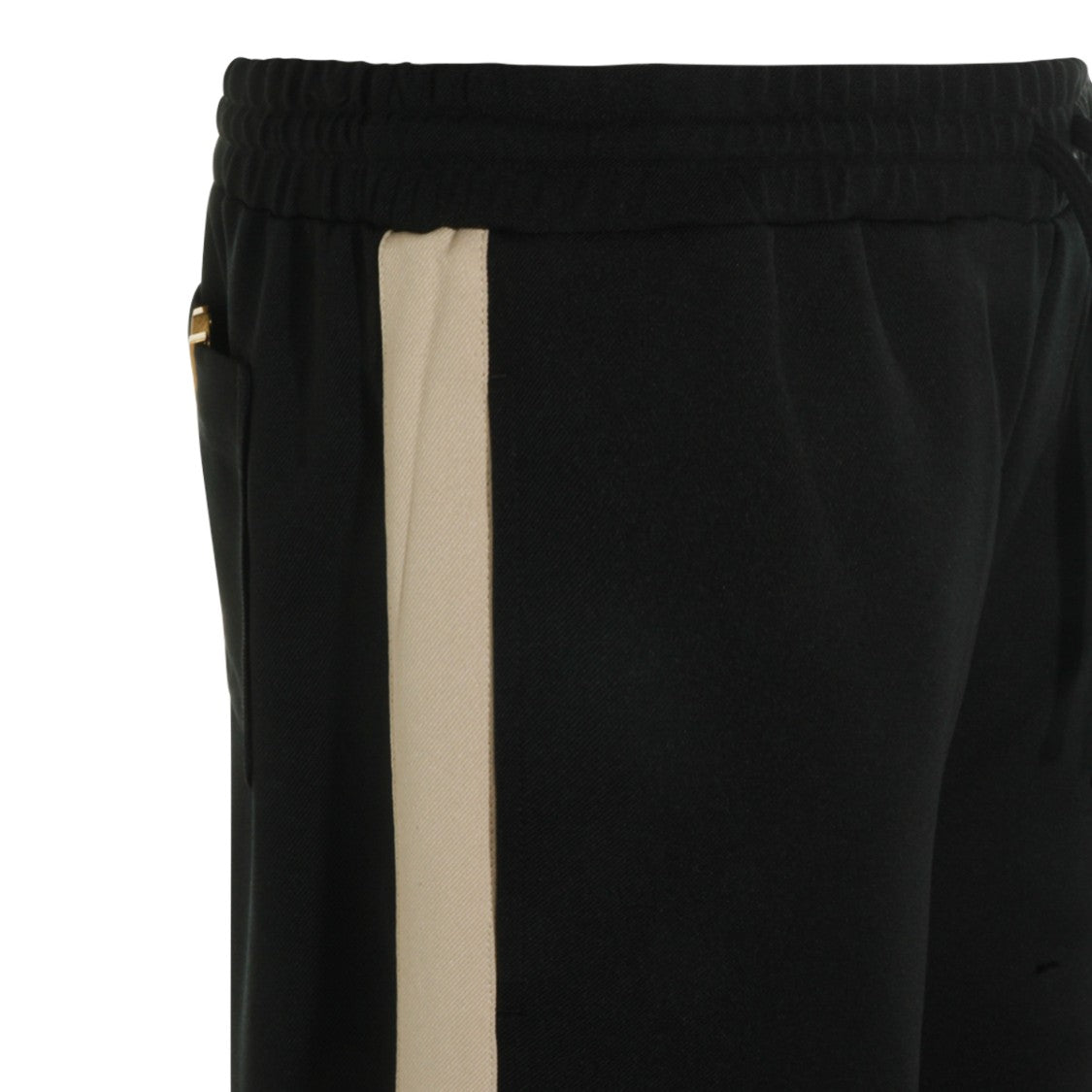 Valentino Black Trousers With Elasticated Waist And Ribbed Cuffs