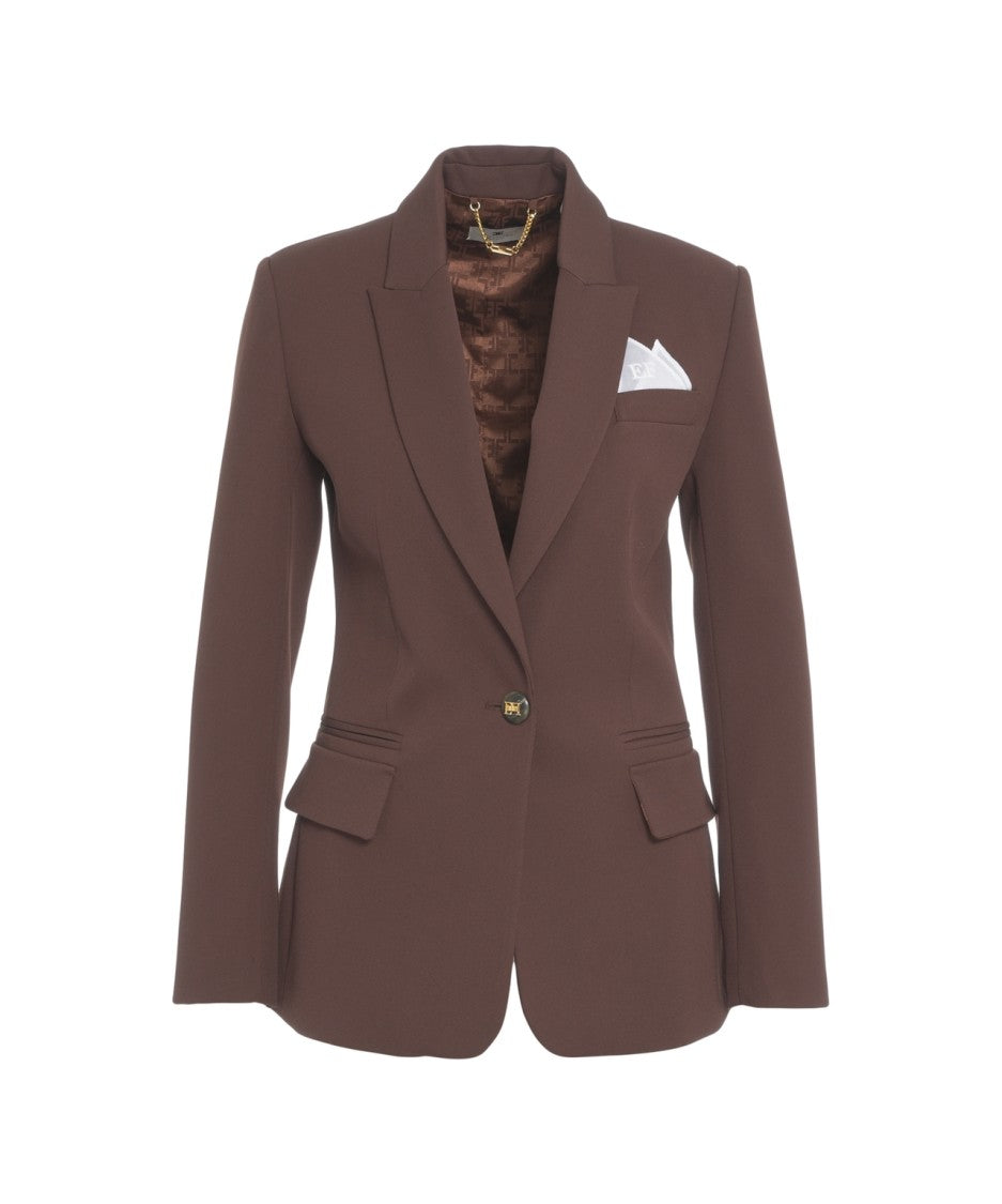 Elisabetta Franchi Tailored Single-Button Blazer With Flap Pockets