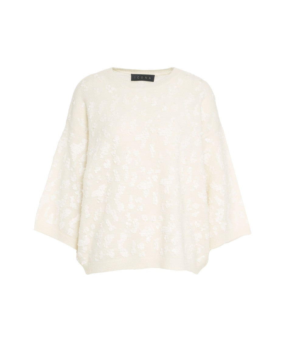 Kaos Oversized Knit Sweater With Sequin Embellishments