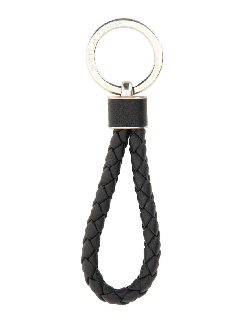 Bottega Veneta Weave Teardrop Woven Lambskin Keychain