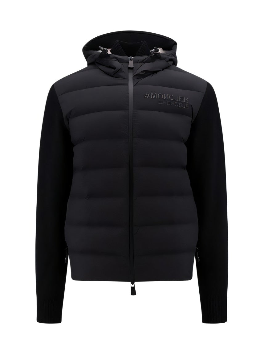 Moncler Padded Front Jacket With Knitted Sleeves