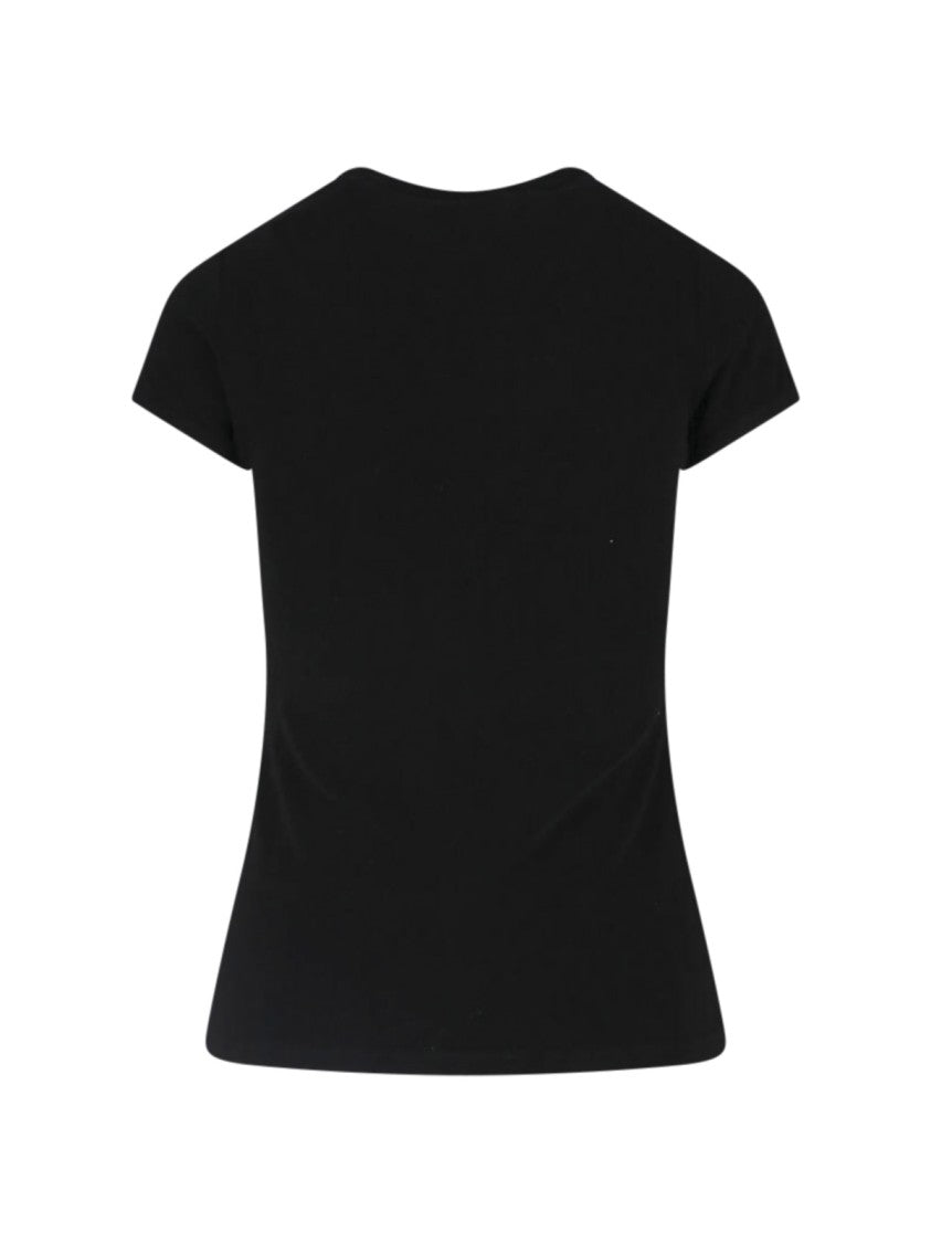 Courrèges Black Baby Spongy Embroidered Viscose T-Shirt
