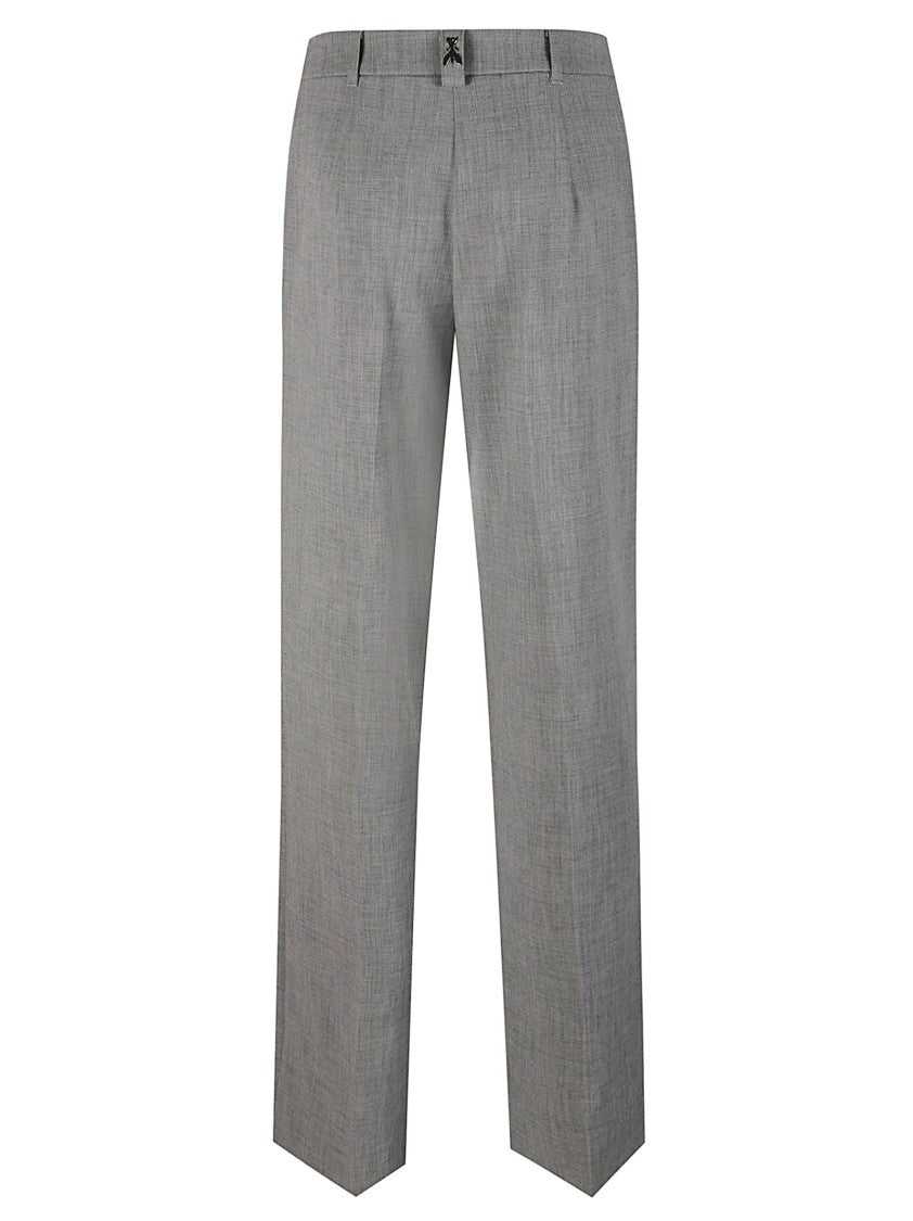 Patrizia Pepe Mid-Rise Textured Wide-Leg Pants