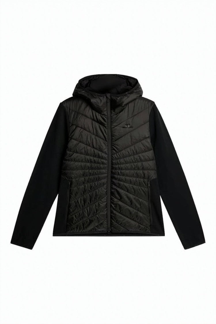 J Lindeberg Quilted Front Panel Jacket With Hood