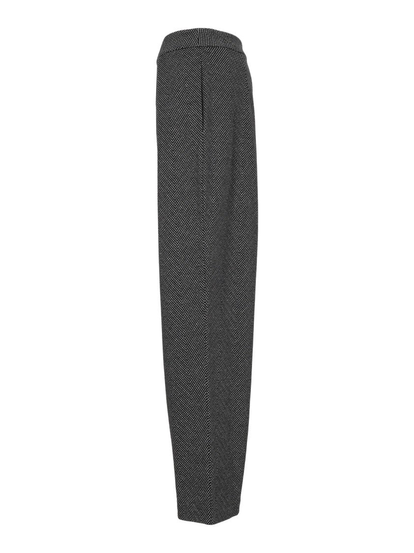Emporio Armani Herringbone Cropped Relaxed-Fit Pants
