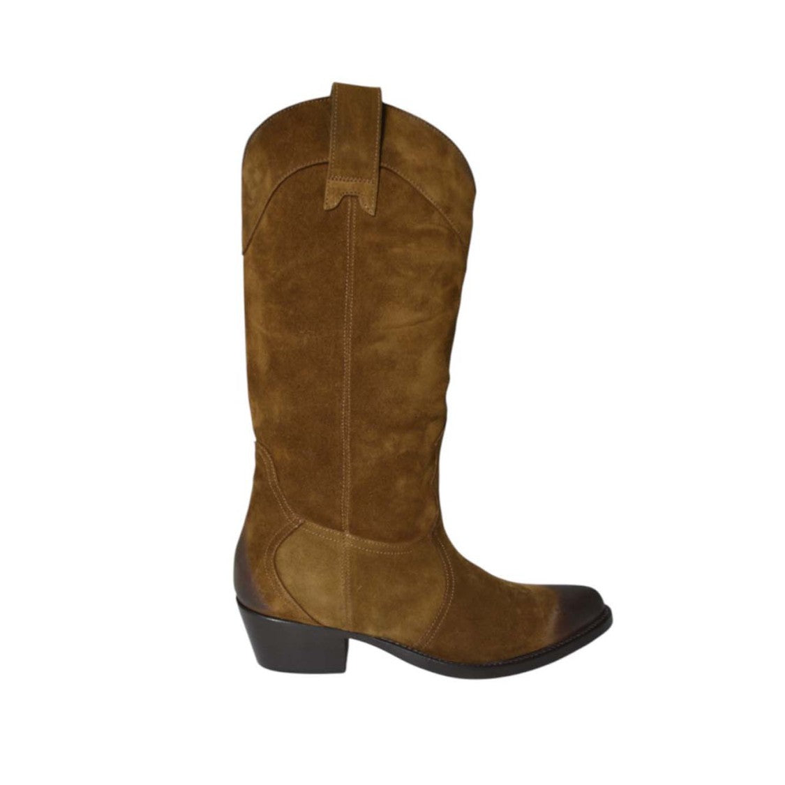 Paola D'arcano Brown Suede Arizona Cowboy Boots