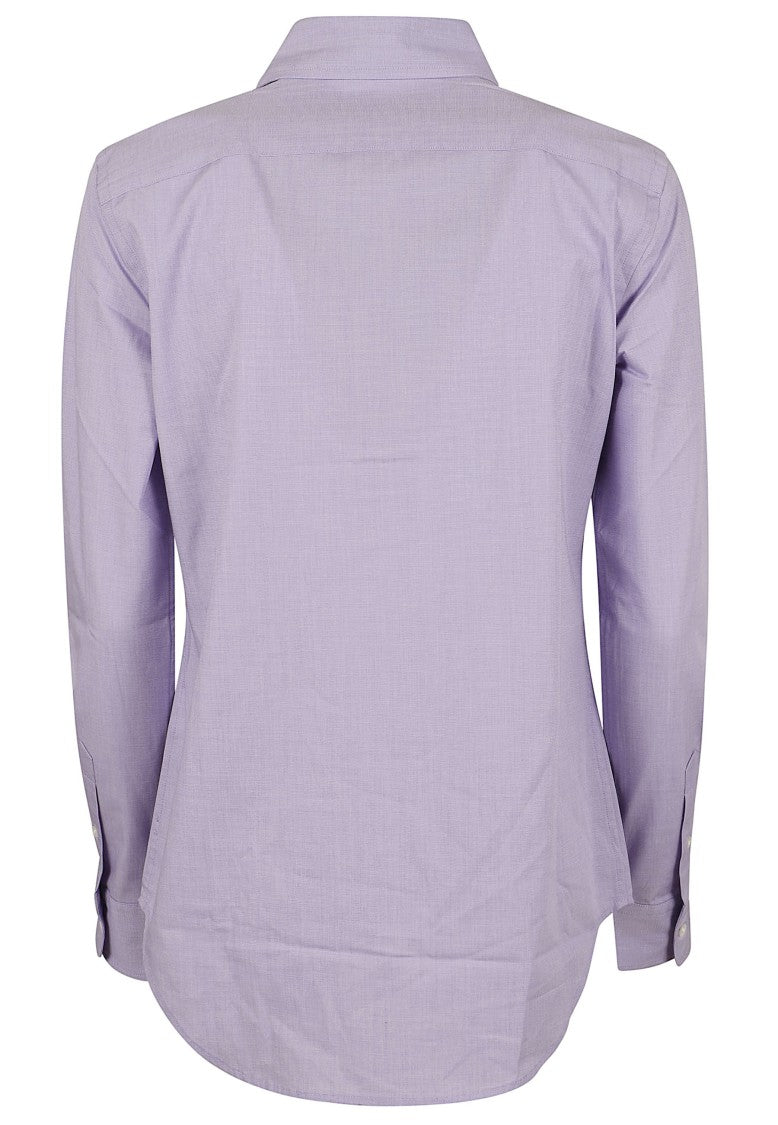 Polo Ralph Lauren Long-Sleeved Light Lilac Cotton Button-Front Shirt