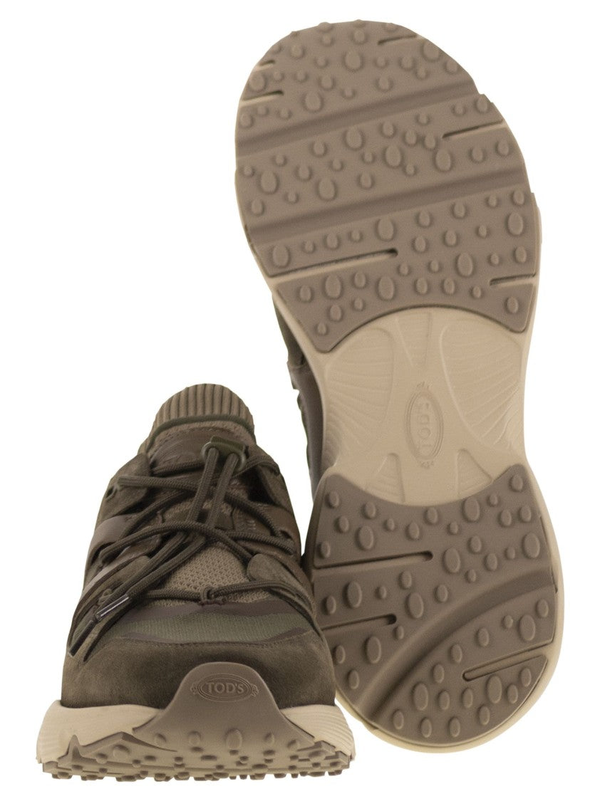 Tod's Leather And Technical Fabric Sneakers