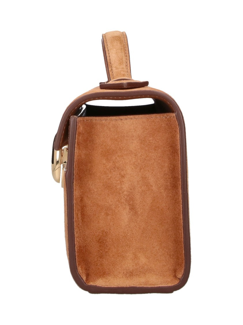 Savette Brown Suede Symmetry Clutch