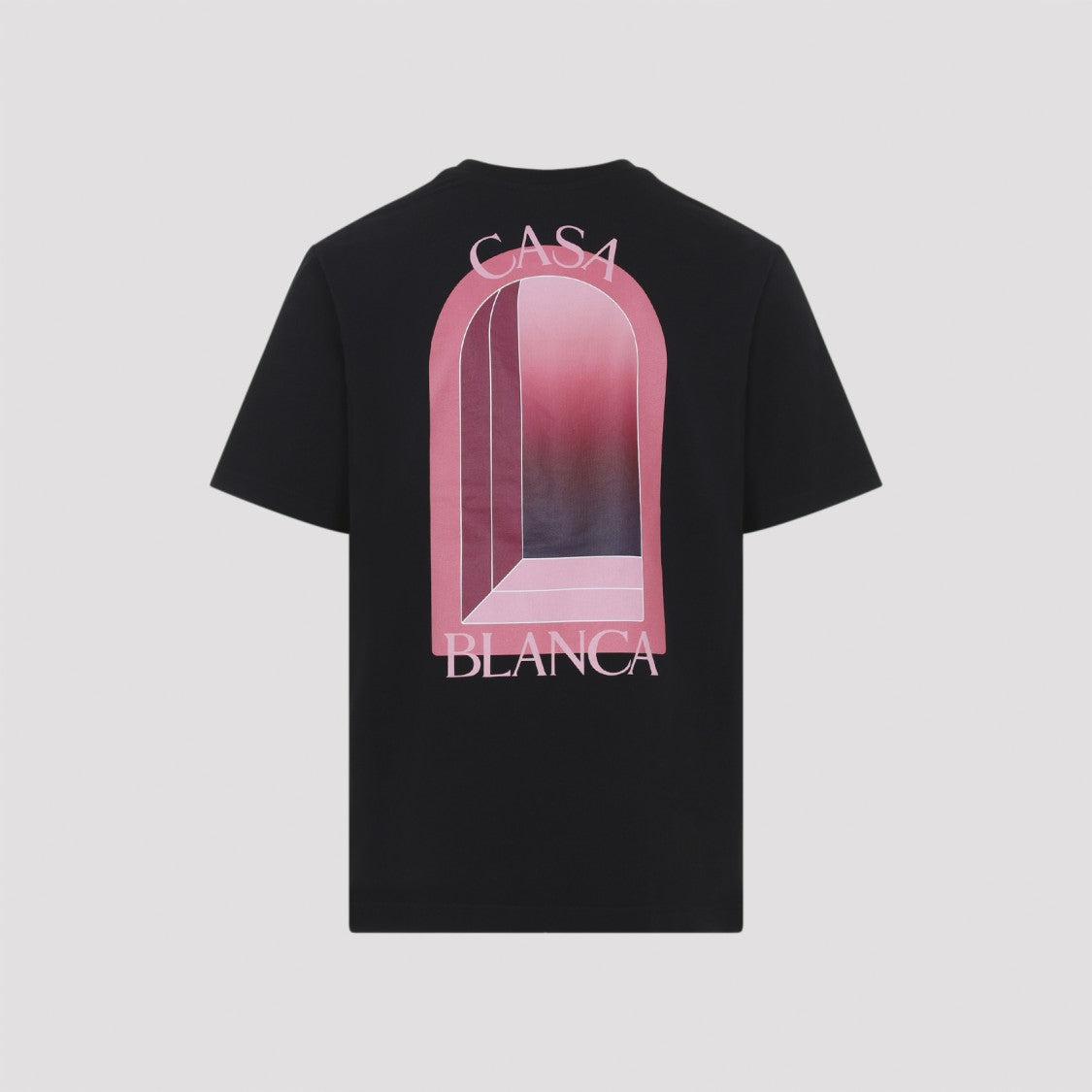 Casablanca Classic Black Organic Cotton T-Shirt With Gradient Graphics