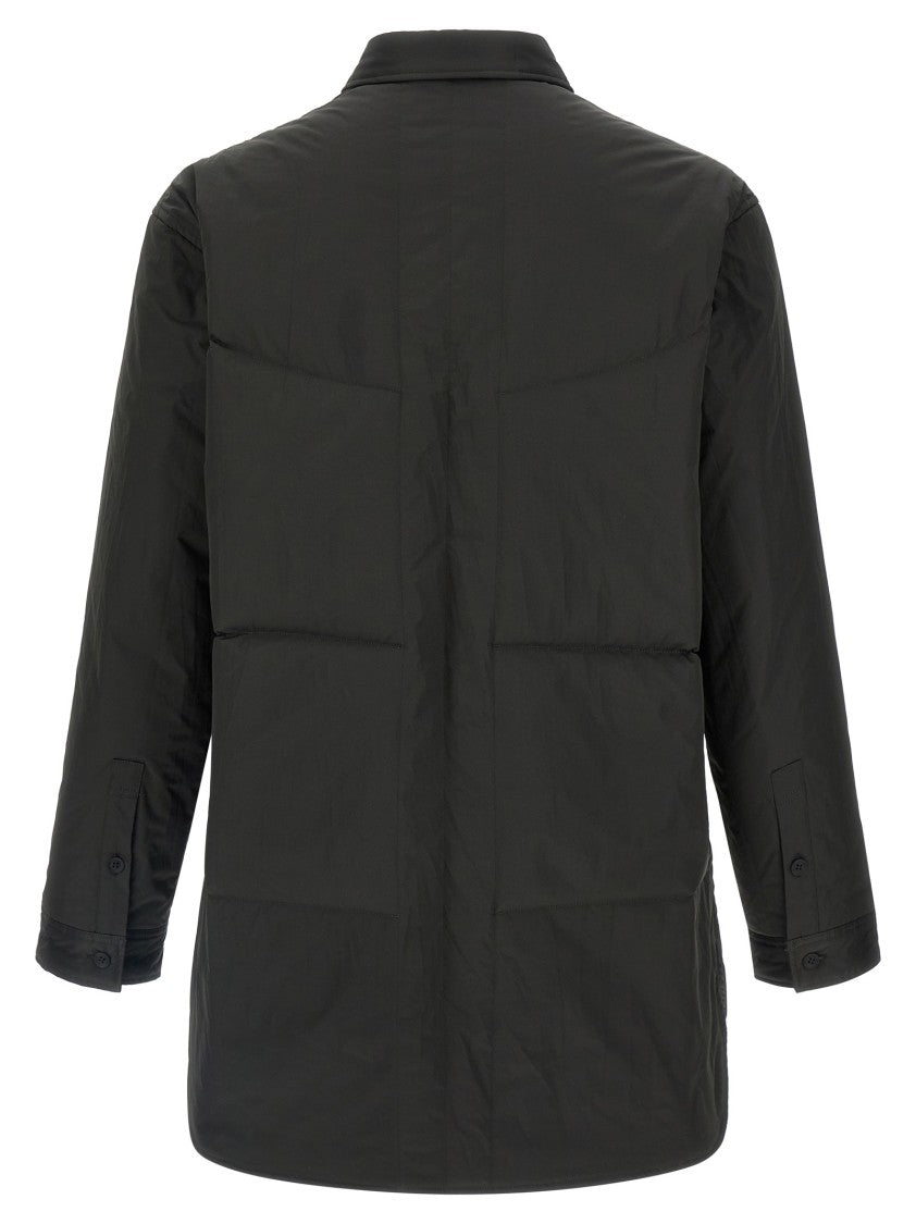 Yohji Yamamoto Lightweight Padded Nylon Overshirt With Abstract Front Print