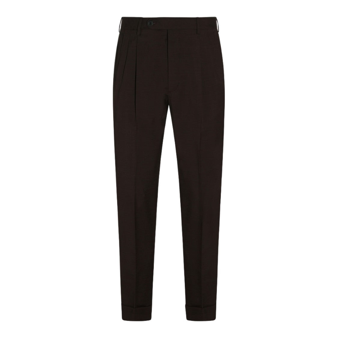 Gta Il Pantalone Tailored Brown Trousers With Subtle Pleats And Polished Cuffs
