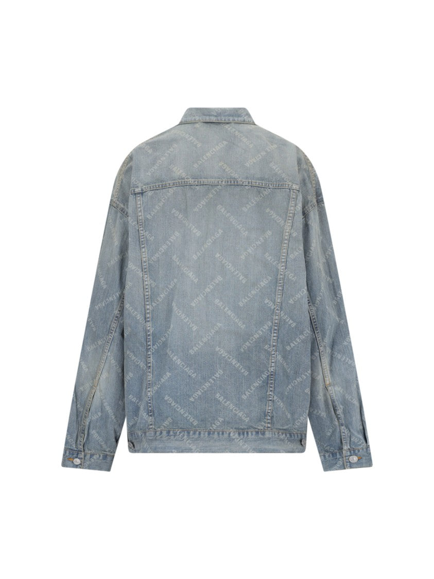 Balenciaga "Bal Diagonal" Denim Jacket – Light Blue