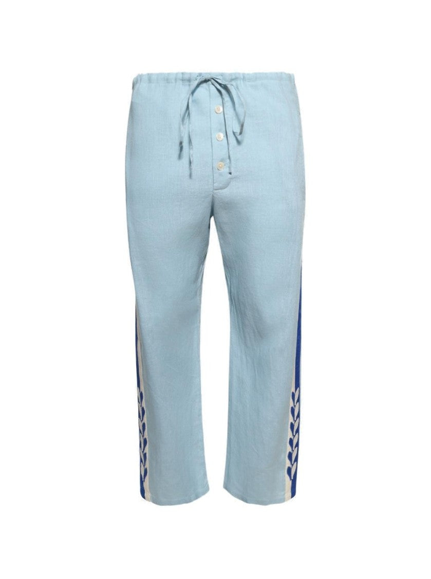 Bode Seedling Stripe Pajama Pants - Blue