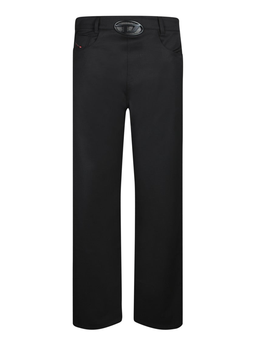 Diesel Classic Black Trousers With Angled Pockets