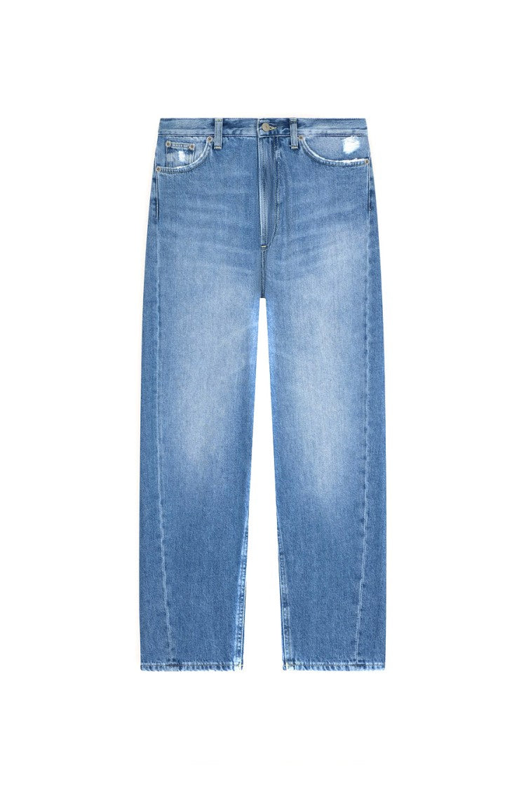 Dondup Blue Cotton Wide-Leg Jeans