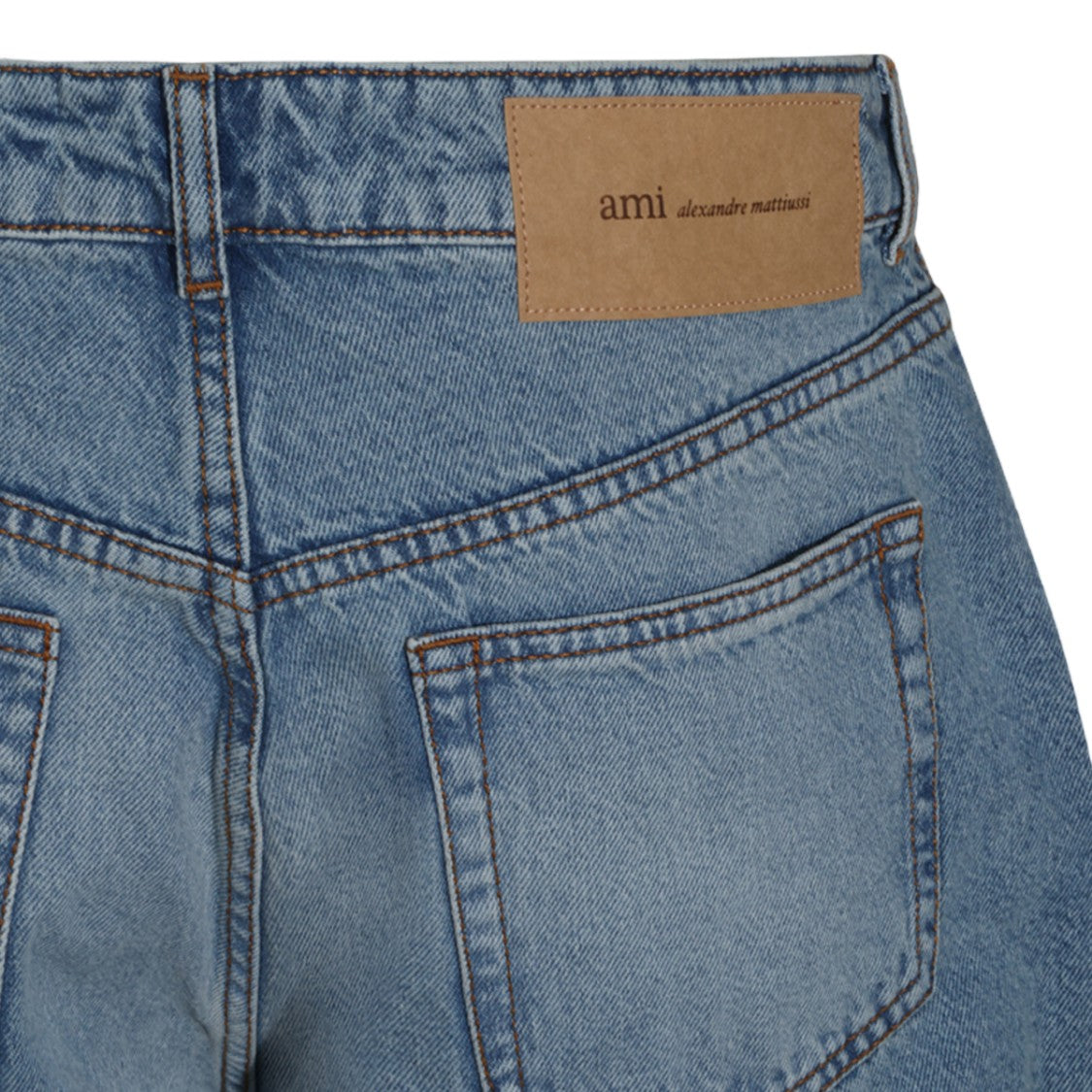 Ami Paris Medium Blue Wash Straight-Leg Jeans