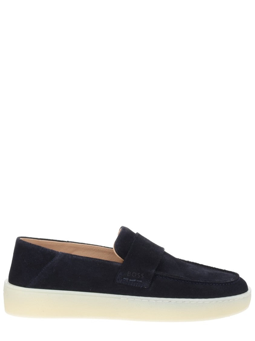 Boss Kieran Black Suede Contrast Loafers