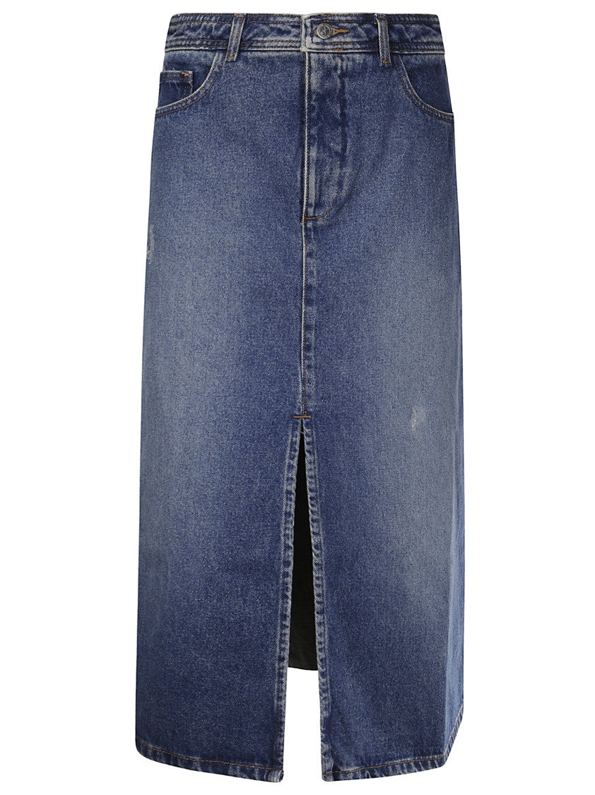 A.P.C. Denim Skirt With Front Slit