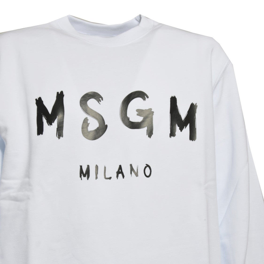 Msgm White Cotton Crewneck Sweatshirt