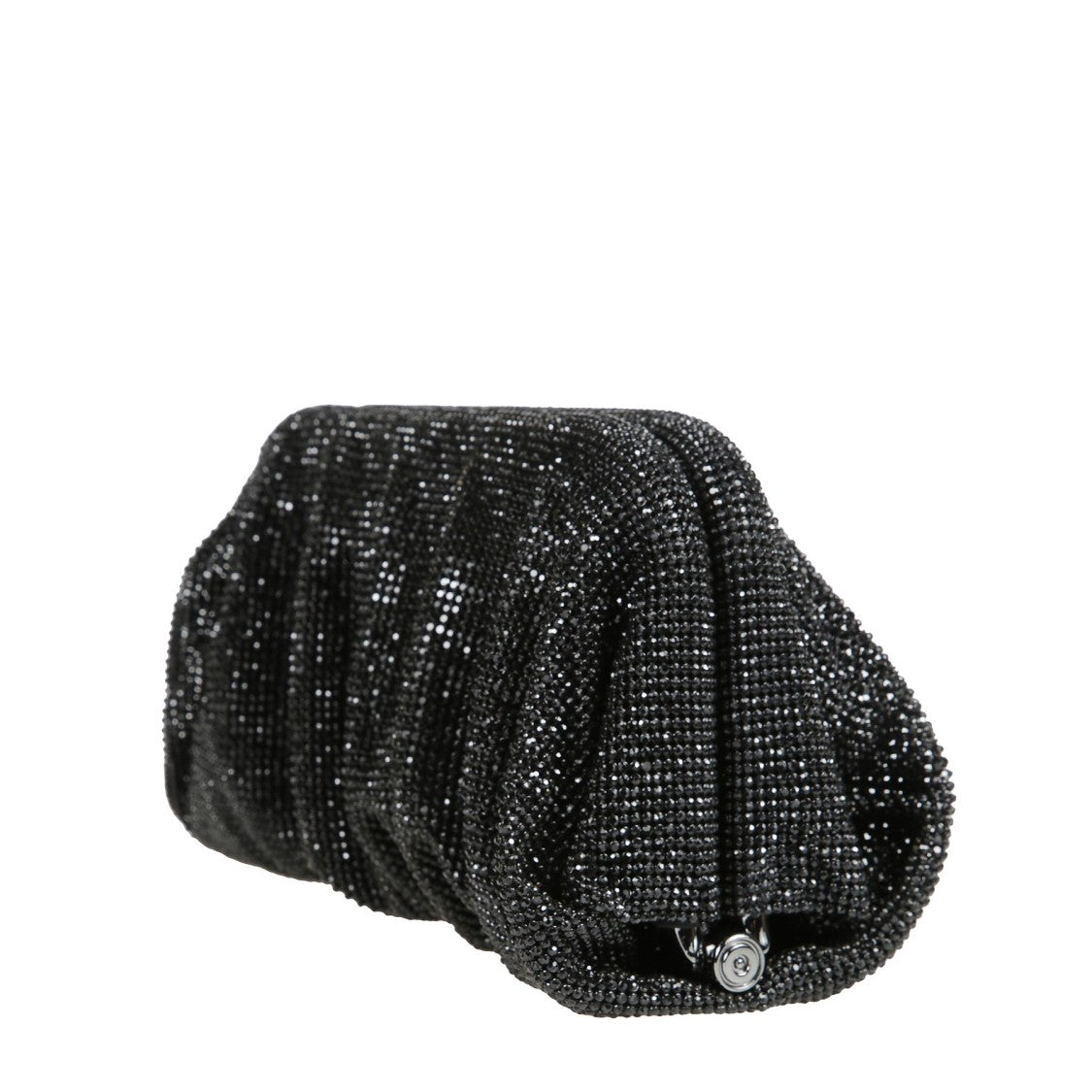 Benedetta Bruzziches Gathered Beaded Clutch Handbag With Structured Frame