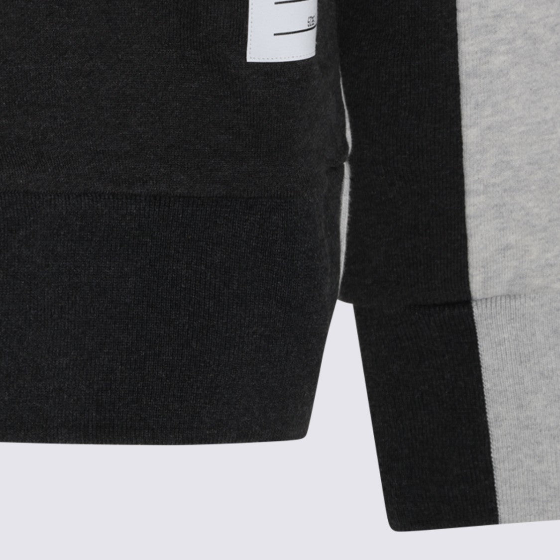 Thom Browne Two-Tone Hooded Sweater With Striped Detail