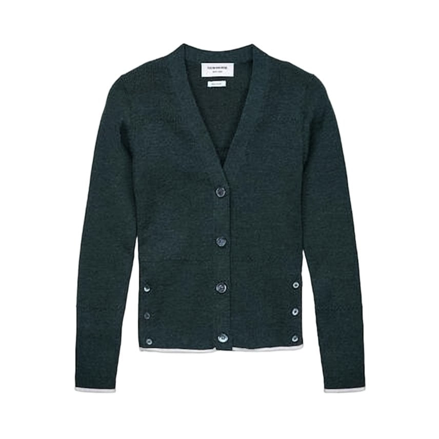 Thom Browne Deep V-Neck Knit Cardigan With Subtle Details